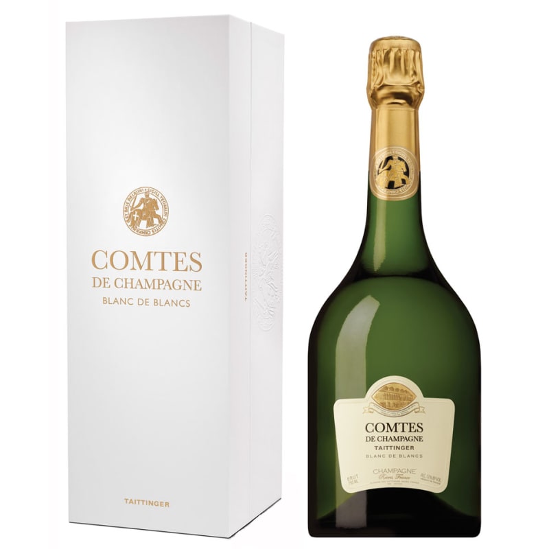 Taittinger Comtes de Champagne Blanc de Blancs with Gift Box 2007 Front Bottle Shot