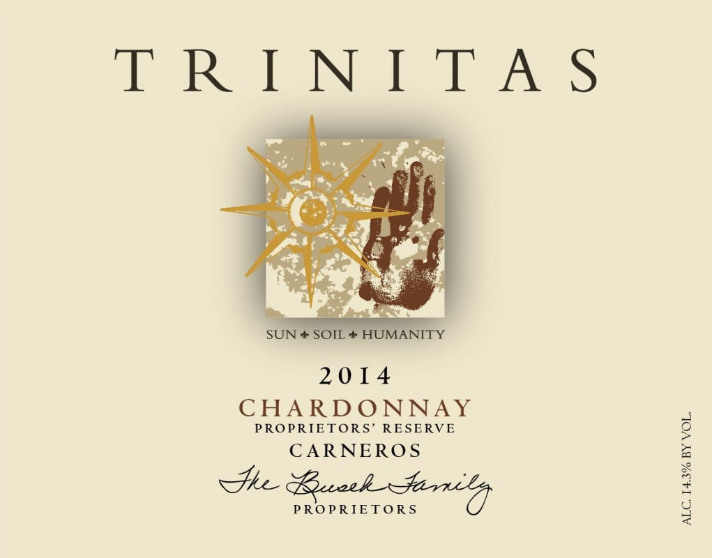 Trinitas Proprietors' Reserve Chardonnay 2014 Front Label
