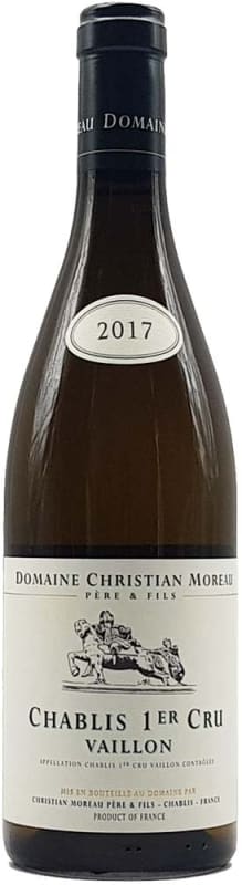 Christian Moreau Chablis Vaillon Premier Cru 2017 Front Bottle Shot