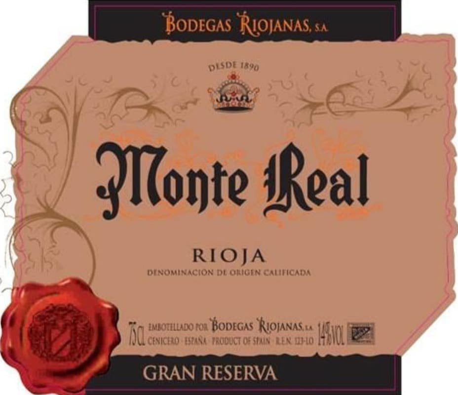 Bodegas Riojanas Monte Real Gran Reserva 2009 Front Label