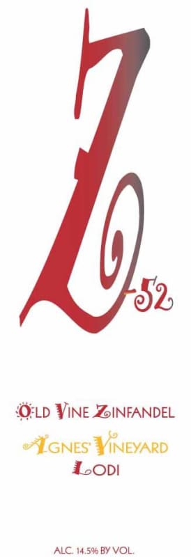 Z-52 Agnes Vineyard Old Vine Zinfandel 2007 Front Label