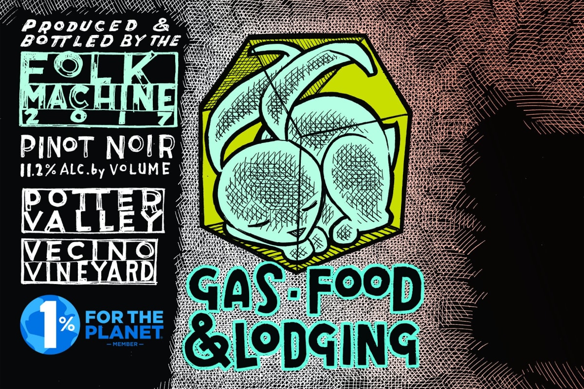 Folk Machine Gas, Food, and Lodging Pinot Noir 2017 Front Label