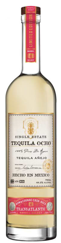 Ocho Transatlantic Barrel Select Anejo Tequila Front Bottle Shot