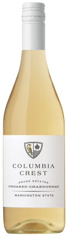 Columbia Crest Grand Estates Unoaked Chardonnay 2021 Front Bottle Shot