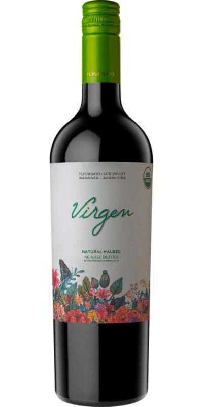 Domaine Bousquet Virgen Natural Malbec 2021 Front Bottle Shot