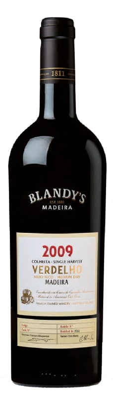 Blandy's Verdelho Colheita Single Harvest Medium Dry Madeira 2009 Front Bottle Shot