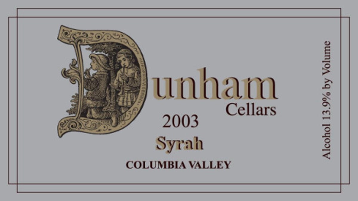 Dunham Cellars Syrah 2003 Front Label