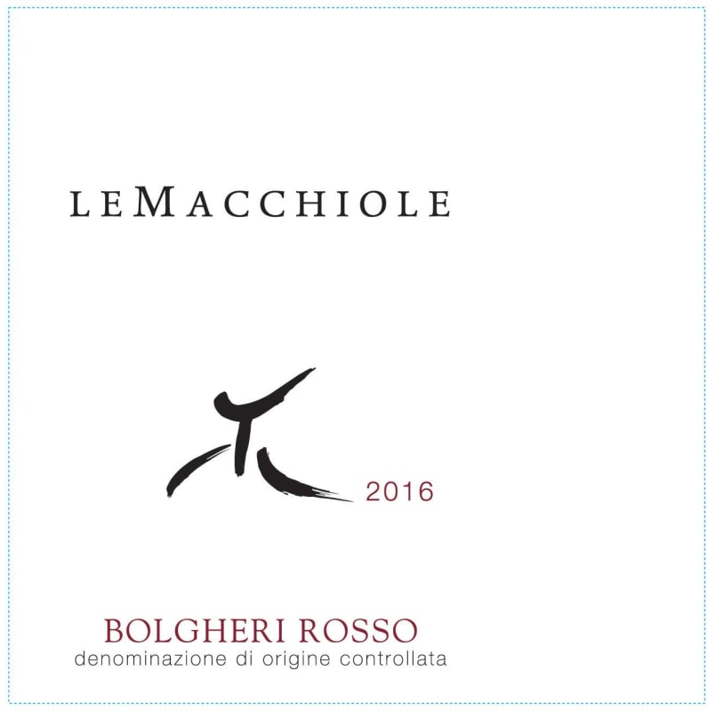 Le Macchiole Bolgheri Rosso 2016 Front Label