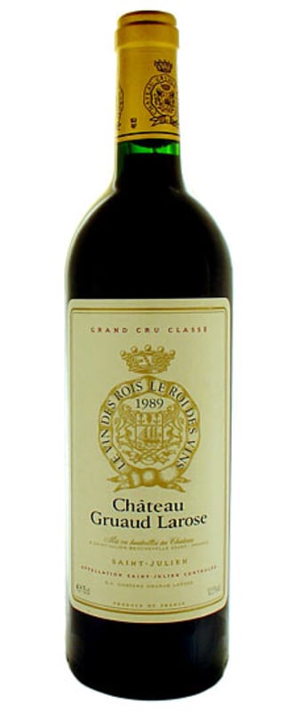 Chateau Gruaud Larose (wine stained label) 1989 Front Bottle Shot