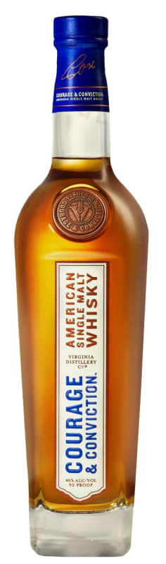 Virginia Distillery Co. Courage and Conviction Single Malt Whisky Front Bottle Shot