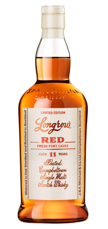 Longrow 11 Year Red Fresh Port Casks Single Malt Scotch Whisky Front Bottle Shot