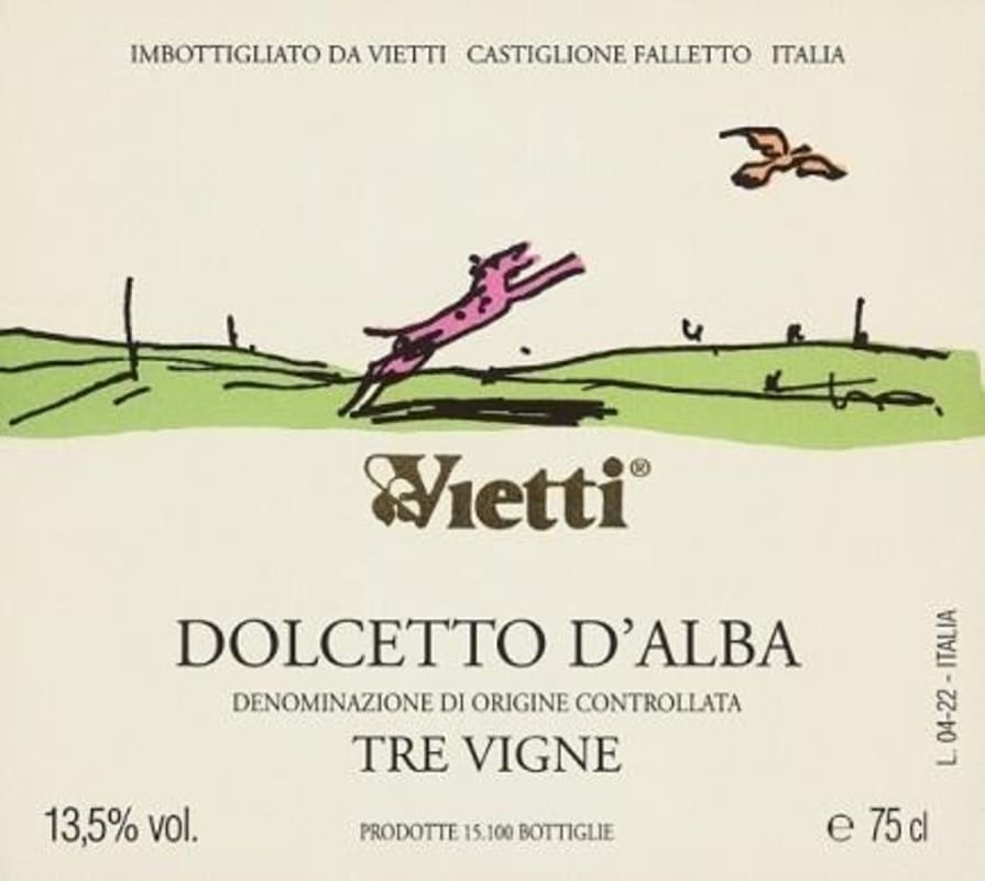 Vietti Tre Vigne Dolcetto d'Alba 2017 Front Label