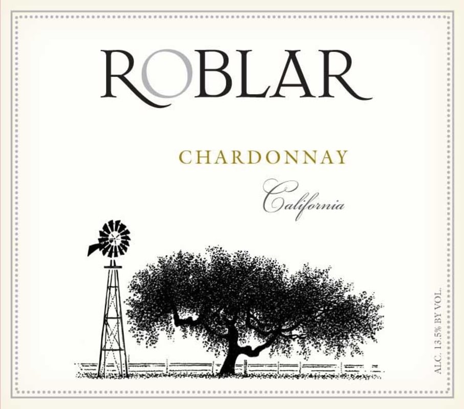 Roblar Winery Chardonnay 2017 Front Label