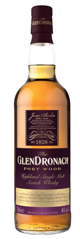 GlenDronach 10 Year Portwood Highland Single Malt Scotch Whisky Front Bottle Shot