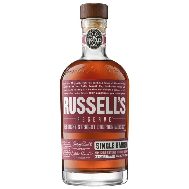 Russell's Reserve Single Barrel Kentucky Straight Bourbon Whiskey Front Bottle Shot