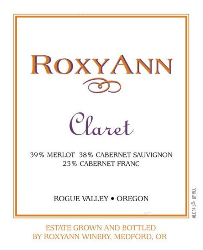 RoxyAnn Claret 2006 Front Label
