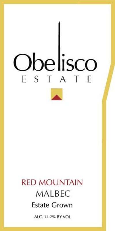 Obelisco Estate Malbec 2013 Front Label