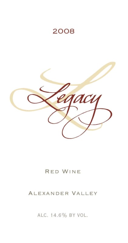 Stonestreet Alexander Mountain Estate Legacy Red 2008 Front Label