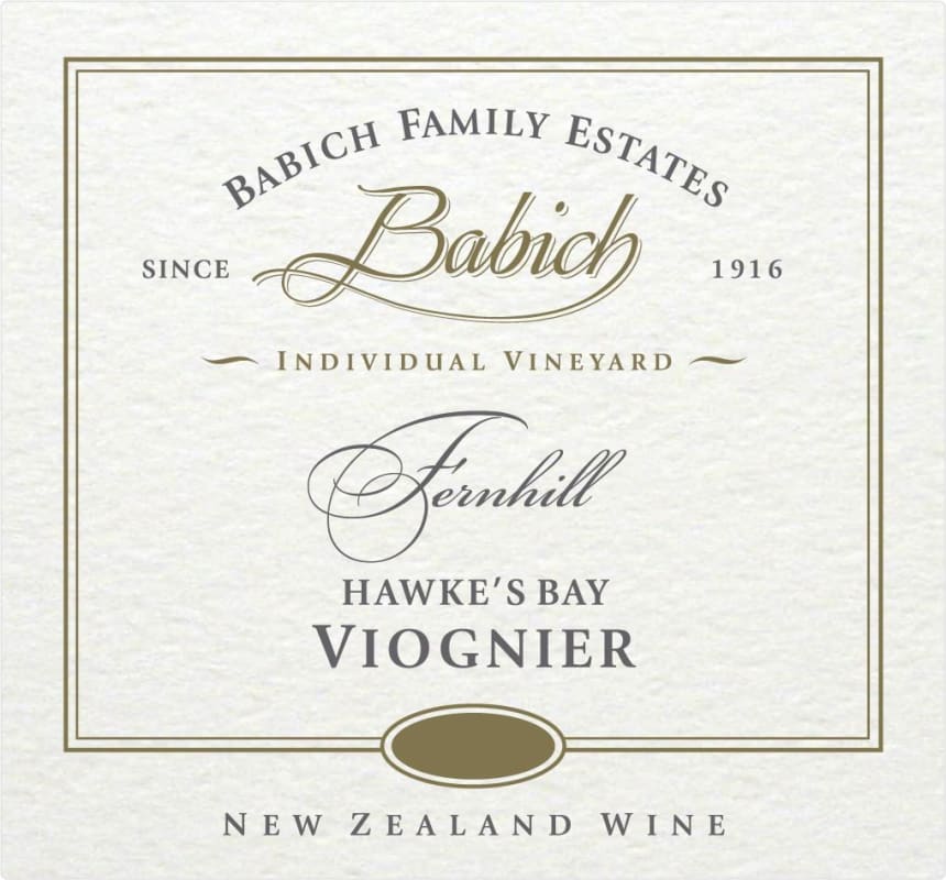 Babich Fernhill Viognier 2014 Front Label
