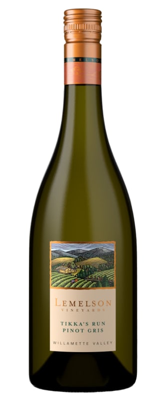 Lemelson Tikka's Run Pinot Gris 2019 Front Bottle Shot