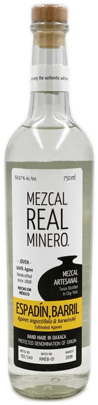 Real Minero Espadin-Barril Mezcal Front Bottle Shot