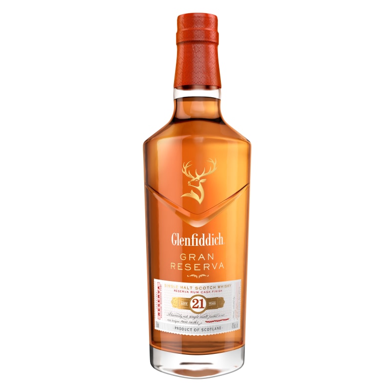Glenfiddich 21 Year Gran Reserva Rum Cask Finish Single Malt Scotch Whisky Front Bottle Shot