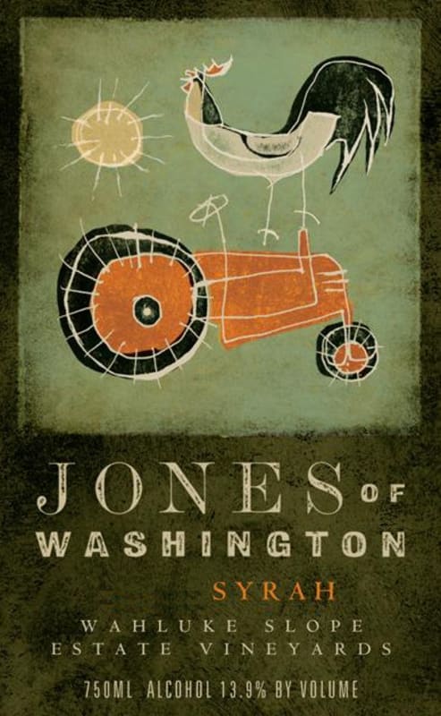 Jones of Washington Wine Estate Vineyards Syrah 2008 Front Label