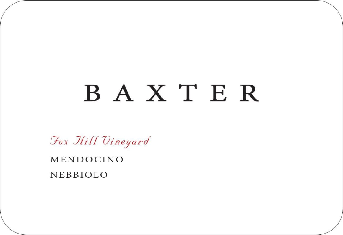 Baxter Fox Hill Vineyard Nebbiolo 2014 Front Label