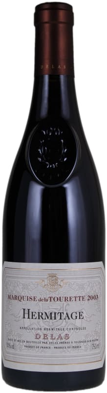 Delas Hermitage Marquis de la Tourette 2003 Front Bottle Shot