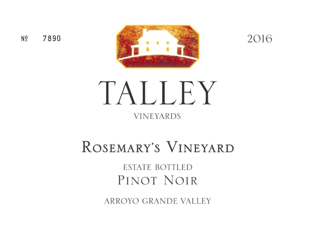 Talley Rosemary's Vineyard Pinot Noir 2016 Front Label