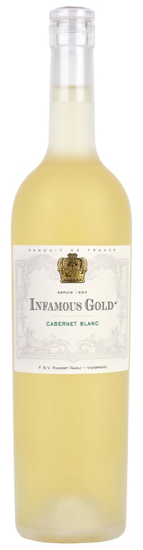 Notorious Wines Infamous Gold Cabernet Blanc 2020 Front Bottle Shot