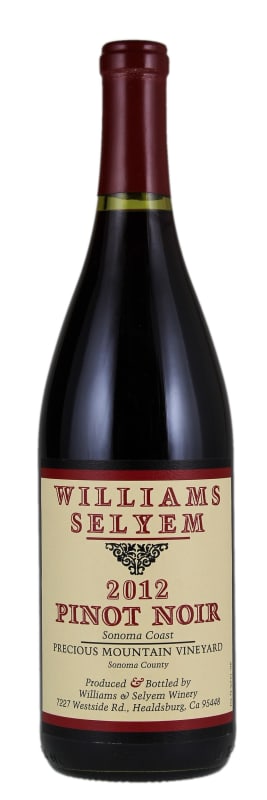 Williams Selyem Precious Mountain Vineyard Pinot Noir 2012 Front Bottle Shot