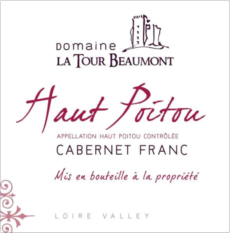 Domaine La Tour Beaumont Haut Poitou Cabernet Franc 2016 Front Label