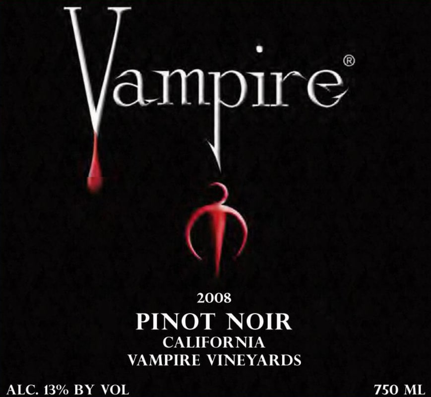 Vampire Vineyards Pinot Noir 2008 Front Label