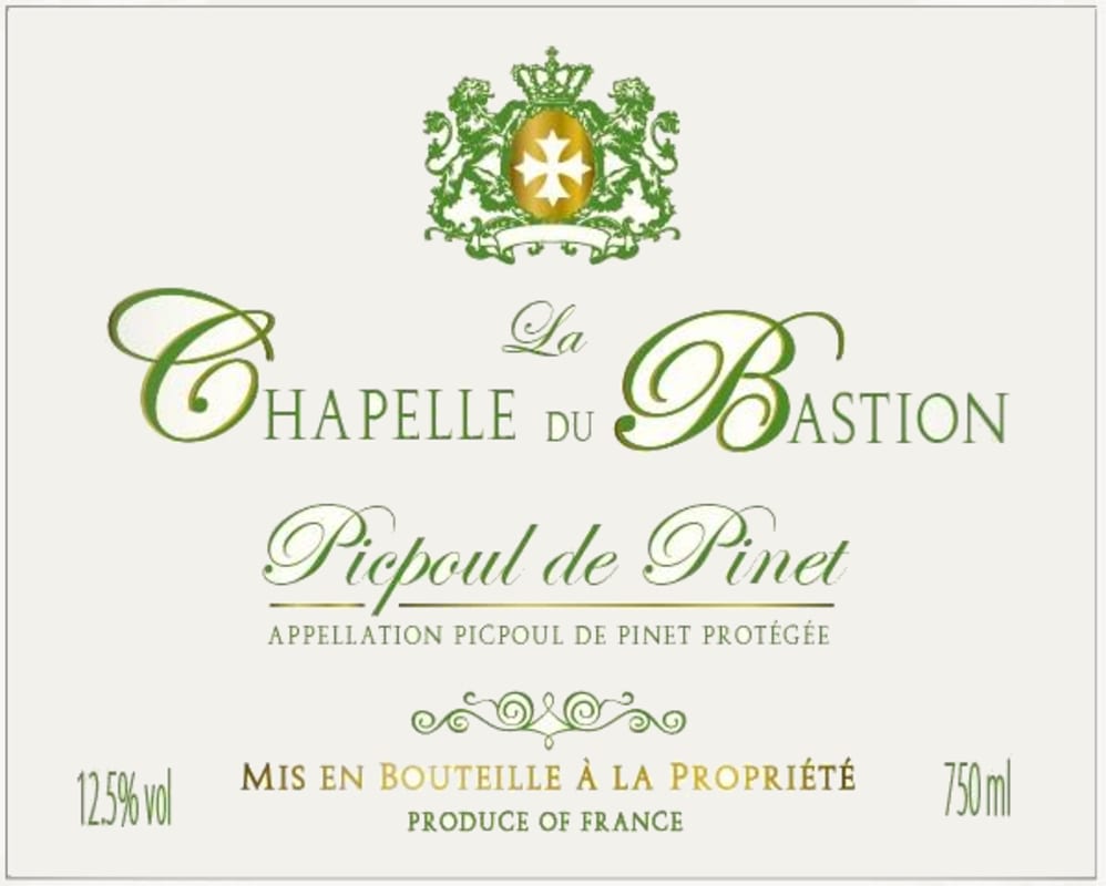 La Chapelle du Bastion Picpoul de Pinet 2017 Front Label