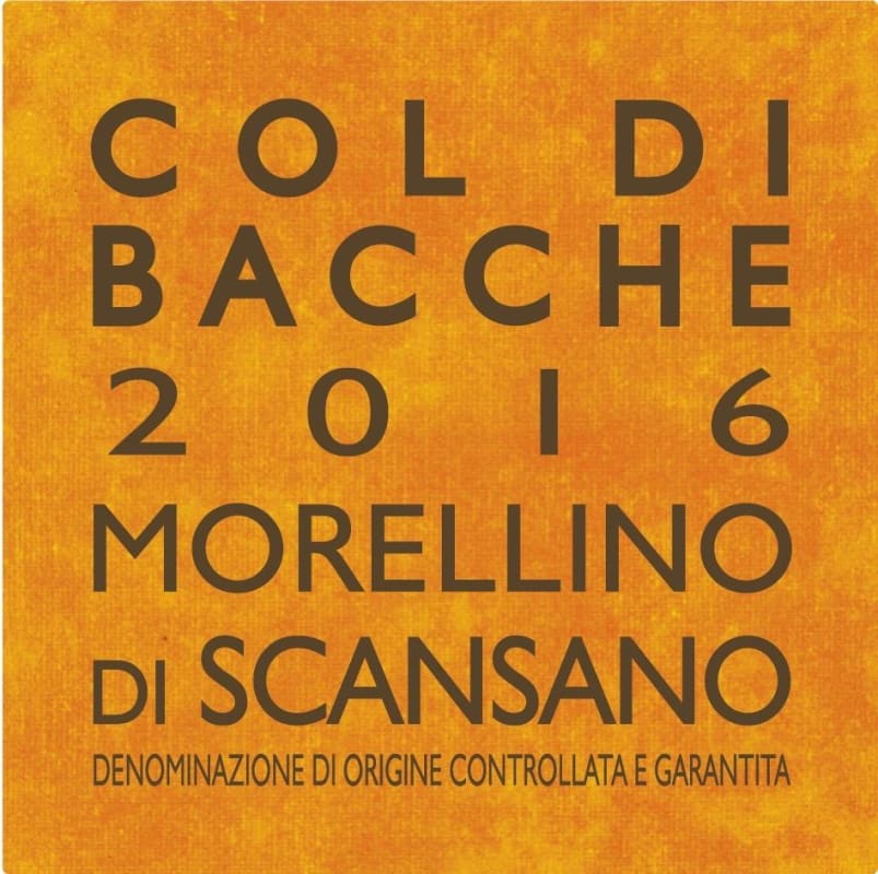 Azienda Agricola Col di Bacche Morellino di Scansano 2016 Front Label