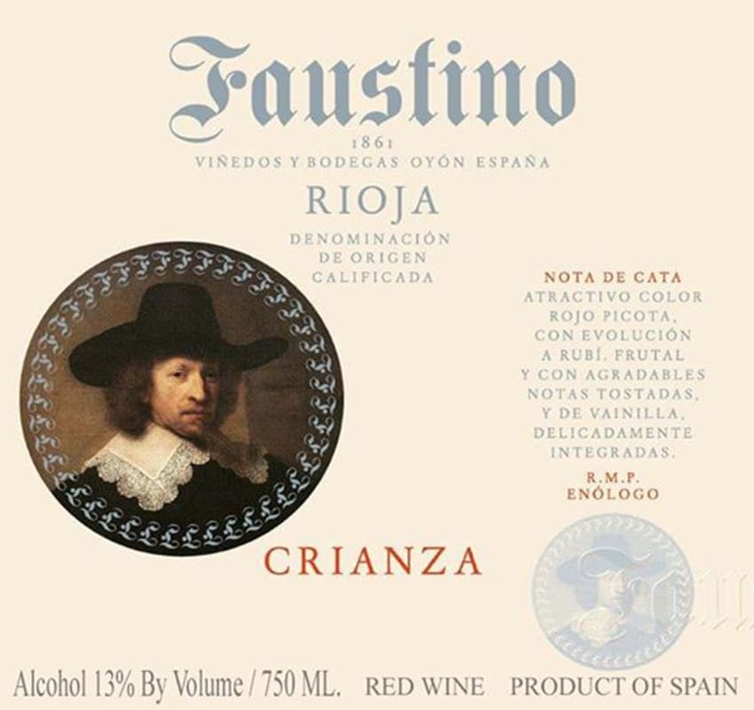Faustino Crianza 2014 Front Label