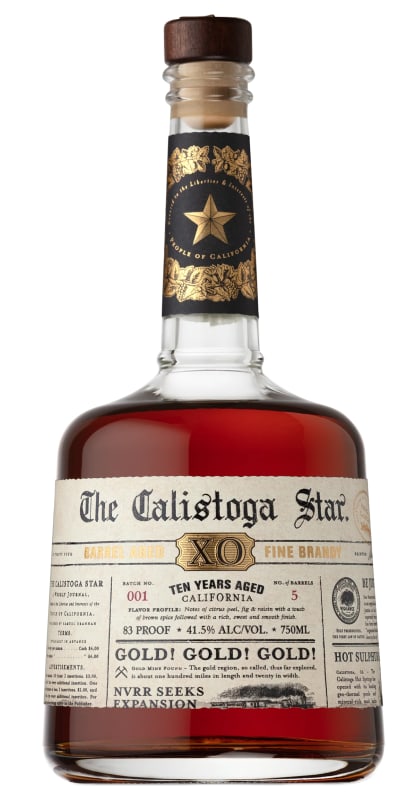 Calistoga Depot The Calistoga Star Barrel Aged XO Brandy Front Bottle Shot
