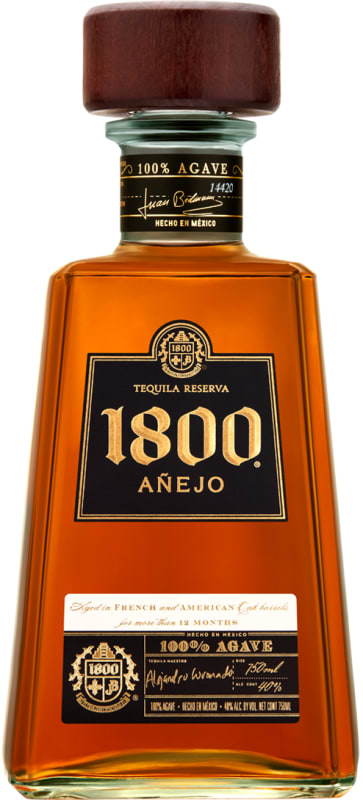 1800 Anejo Tequila Front Bottle Shot
