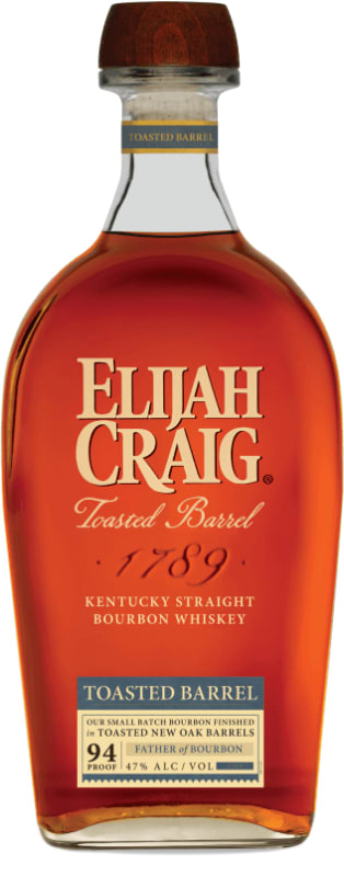 Elijah Craig Toasted Barrel Bourbon Whiskey Front Bottle Shot