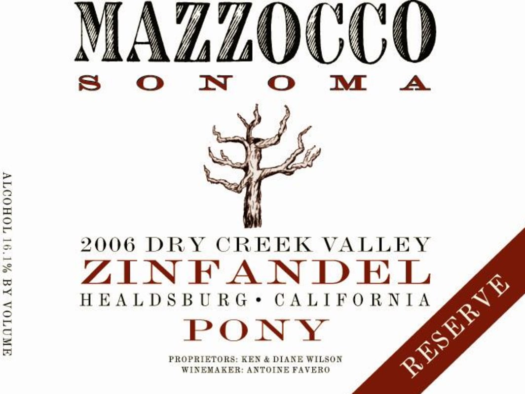 Mazzocco Pony Reserve Zinfandel 2006 Front Label