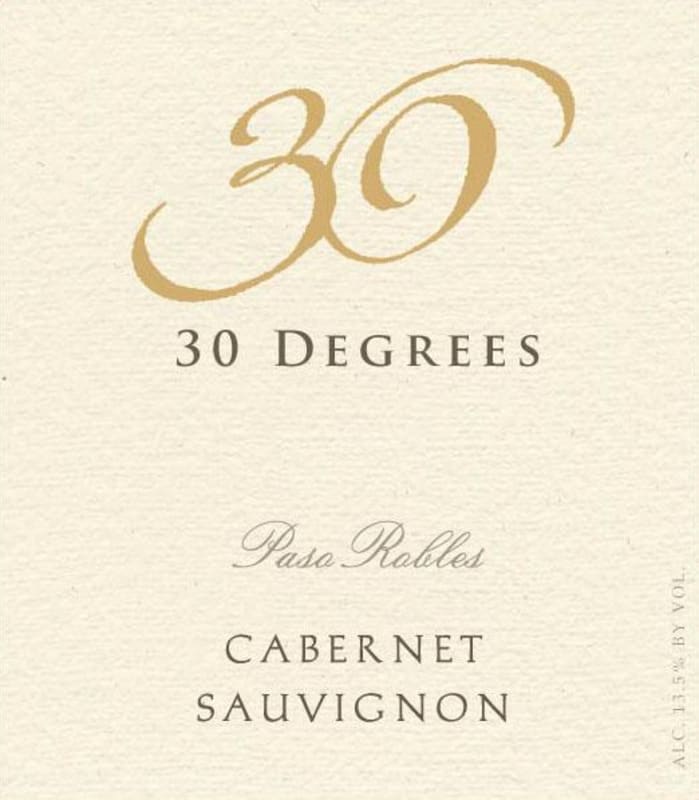 30 Degrees Cabernet Sauvignon 2010 Front Label