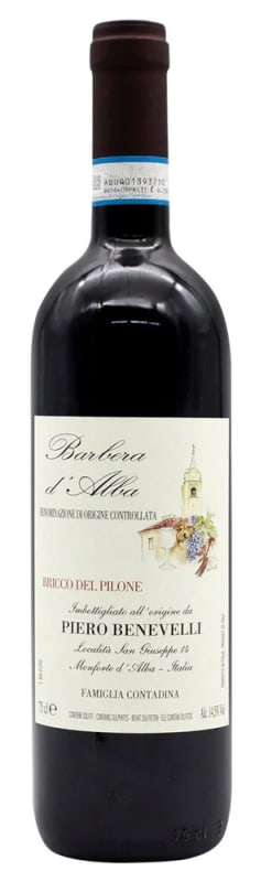 Piero Benevelli Barbera d'Alba Bricco del Pilone 2023 Front Bottle Shot