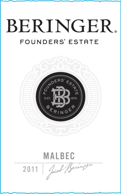 Beringer Founders Estate Malbec 2011 Front Label