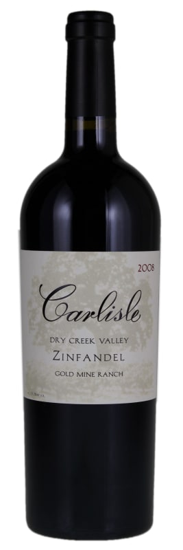 Carlisle Dry Creek Valley Zinfandel Gold Mine Ranch 2008 Front Bottle Shot