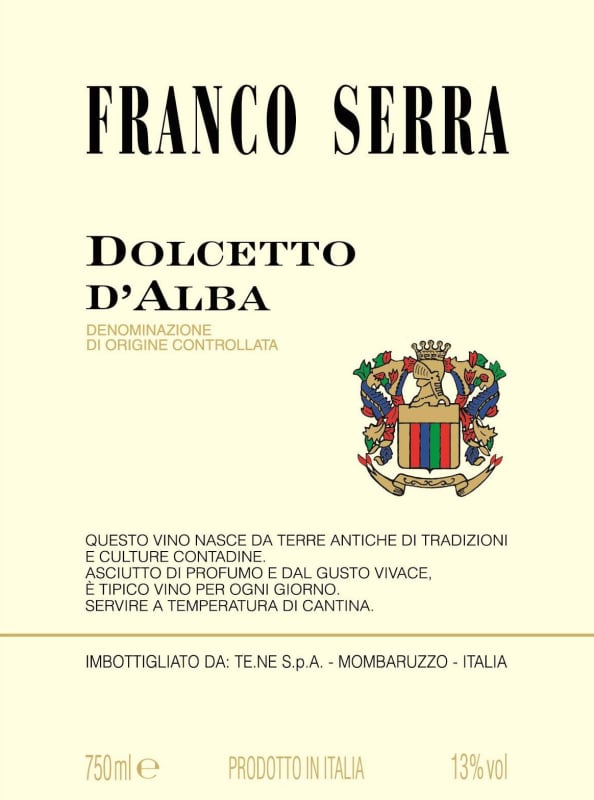 Franco Serra Dolcetto d'Alba 2015 Front Label