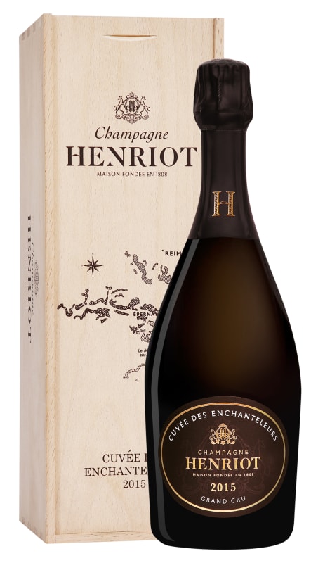 Henriot Cuvee des Enchanteleurs with Gift Box 2015 Front Bottle Shot