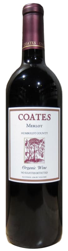 Coates Vineyards Organic Merlot 2014 Front Bottle Shot