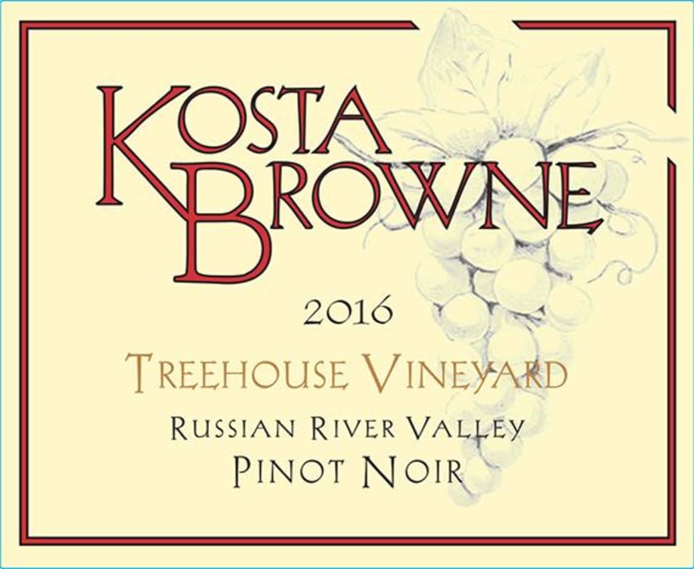 Kosta Browne Treehouse Vineyard Pinot Noir 2016 Front Label