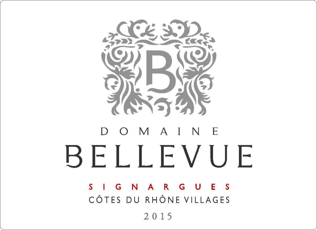 Domaine Bellevue Signargues 2015 Front Label